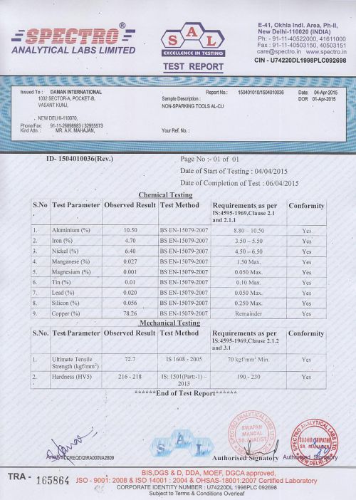 Test Report of Independent Lab
